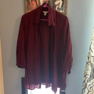 Loose red long sleeve
